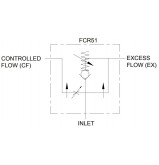 product Клапан за регулиране на потока с 3 връзки, FCR51 , 60 L/min, NPT 1/2" thumb