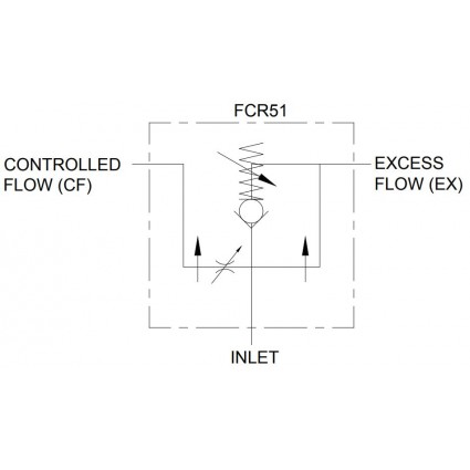 product Клапан за регулиране на потока с 3 връзки, FCR51 , 114 L/min, NPT 3/4" image thumb